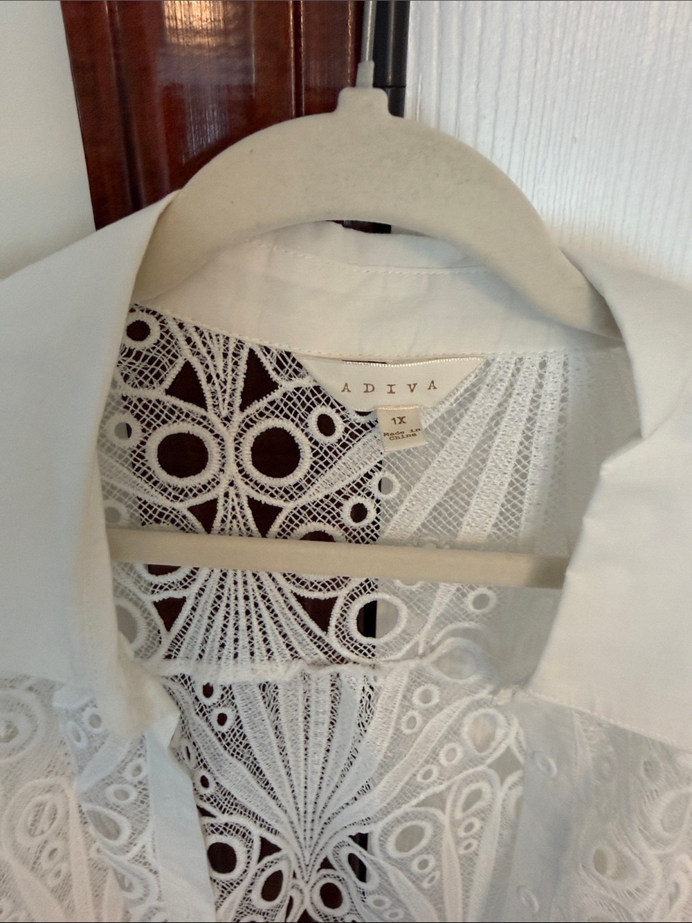Adiva White Lace Tunic Blouse